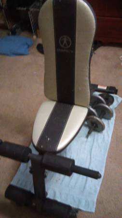 Exercise Bench and small freeweights (Independence)