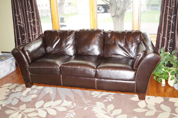 Expresso brown leather couch