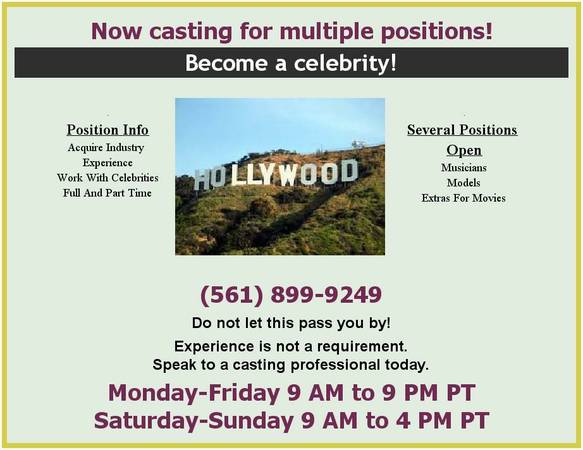 Extras wanted by casting organization (Vermont)