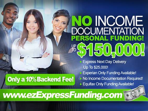 FASTEST Personal Funding Program Available  Uses TransUnion Only