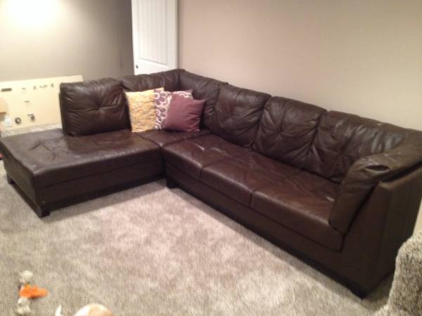 Faux leather sectional