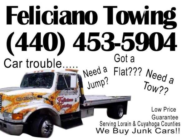 Feliciano Towing Lowest Prices Guarantee website (Lorain County)