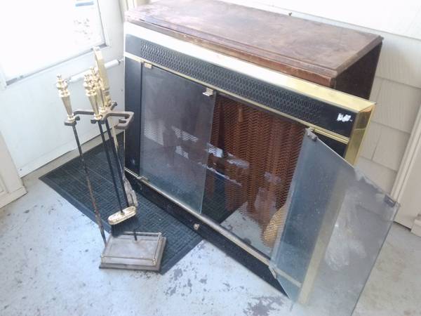 Fireplace Screen with Glass amp tools