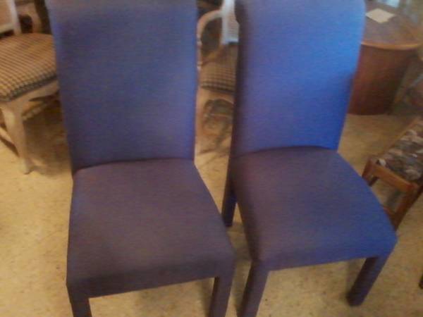 Five Purple Dining chairs amp