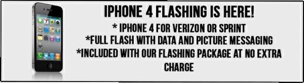 Flash Your IPHONE 4 (Sprint or Verizon) ONLY