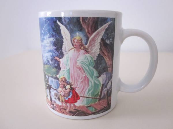 Four Coffee Cocoa Tea Mugs with Guardian Angel Prayer