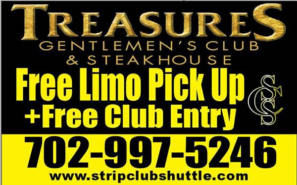 Free limo ride to and from Treasures strip club