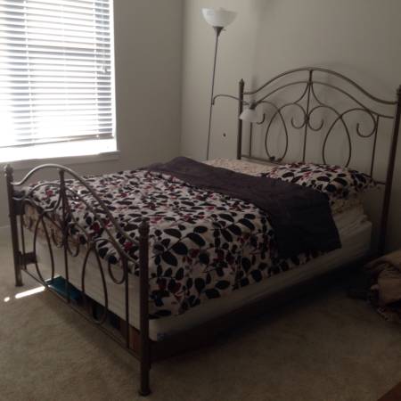 Full size mattress with spring box and bed frame