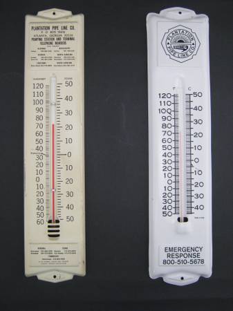 Gas amp Oil Metal Thermometer Plantation Pipe Line Advertising