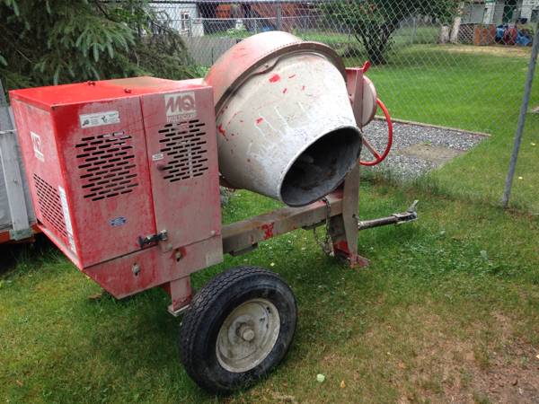 Gas powered cement mixer