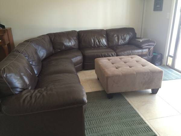 Genuine leather sectional
