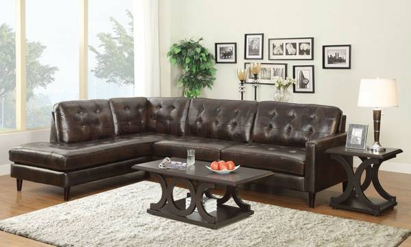 GENUINE LEATHER TUFTED SECTIONAL SOFA SETNEWDISCOUNT SALE