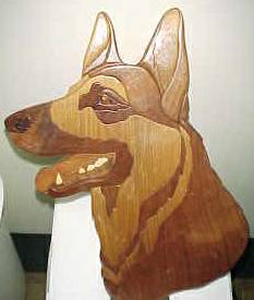 German Shepard handcrafted wood inlay wall plaque  20. (NW OKC)