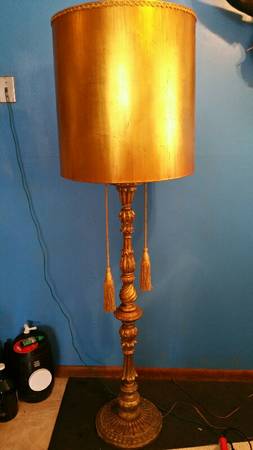 Gilded floor lamp amp shade