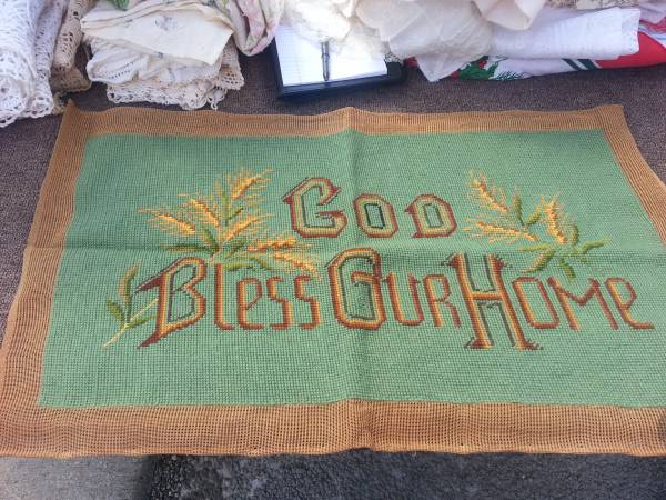 GOD BLESS OUR HOME in needle point