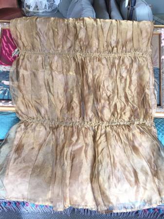 Gold Metallic Rouched Curtain Large Long Fabric