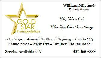 GOLD STAR Luxury Transportation at Cab Prices (Central Florida)
