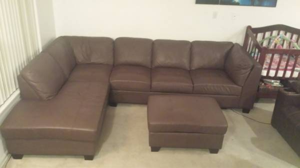 Gorgeous Brown Sectional with Ottoman
