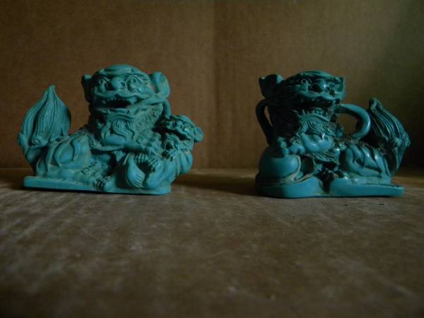 Green Song stone lions (pair)