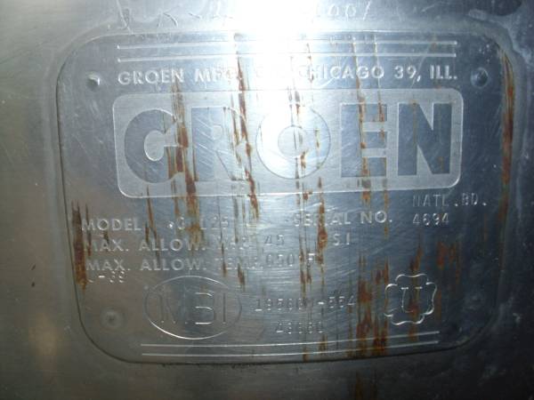 GROEN stainless steam kettle (cavalier nd)