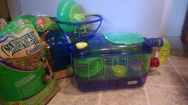 Hamster Cage with bedding