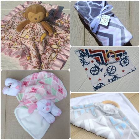Handmade baby blankets, security blankets and teethers (Online