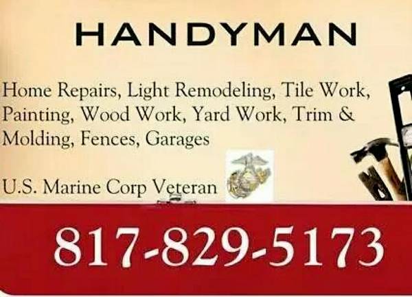 HANDYMAN   USMC VET   NEW Friend me Handyman Richard on FB (BEDFORD)