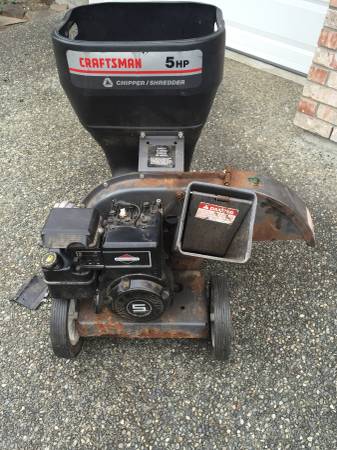 Heavy Duty Craftsman 5hp Wood Chipper Shredder