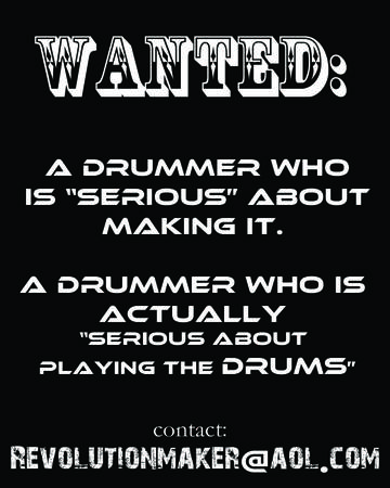 Hi guys Drummer wanted ad, WORKING original band VIDS included Thnx (DEPAMDNYNJ)