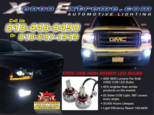 HID CONVERSION KIT Any Vehicle, Any Color. Headlight LED CREE Lights (Van Nuys)