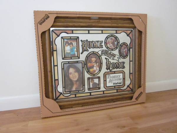 Home Sweet Home Family Album Picture Frame with Mirror Stained Glass