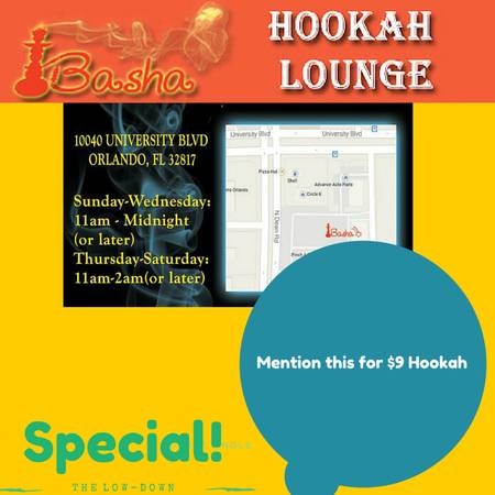 HOOKAH LOUNGE OPEN 11AM DAILY by UCF Wine and Beer (Ucf Valenica Econ)