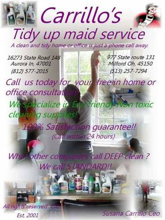 House cleaning by Carrillos tidy up maid service (Hidden Valley, Cinti, n. k. y. s.e.e in,)