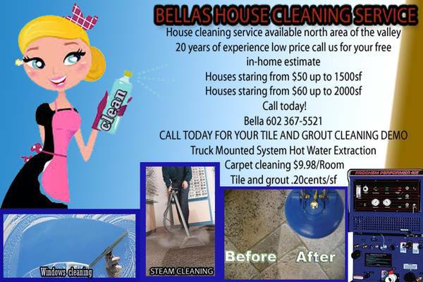 HOUSE CLEANING SERVICE CALL TODAY FREE IN HOME ESTIMATE (north central phoenix)