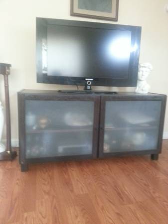 Ikea Espresso TV Cabinet with Frosted Glass