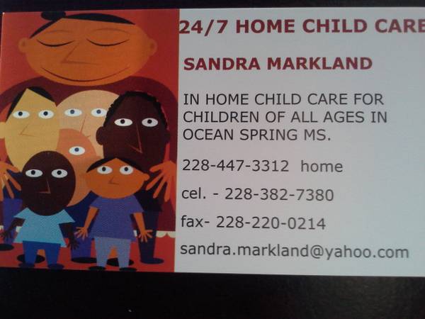 In home child care in Government Street Ocean Springs MS