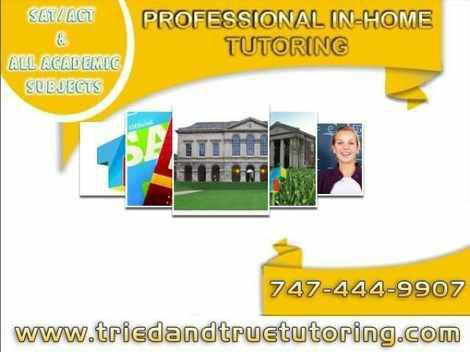 In Home Tutoring with Credentialed, Reputable Teachers (Westside