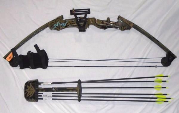 Indian Stalker Model 231 Vintage Compound Bow with 6 Arrows