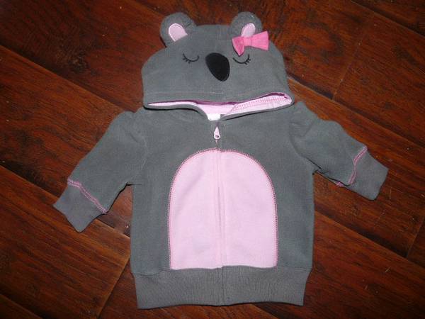 Infants Koala Bear or Monster Dinosaur Hoodies. New with tags