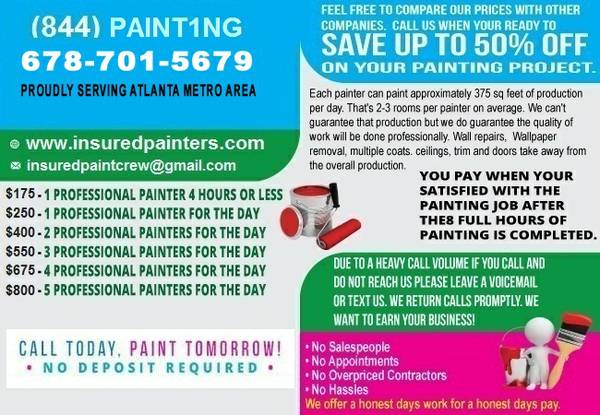 Interior Painting Specialist  One Room  Whole House  (atlanta )