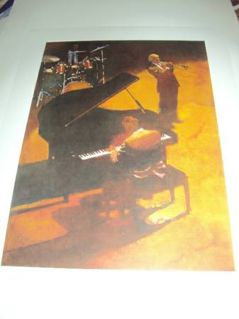 Jazz Trio  signed numbered Bart Forbes lithograph art print