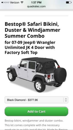 Jeep jku summer top set