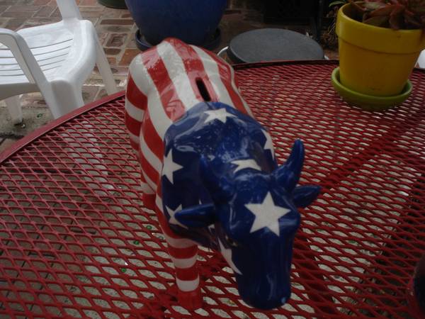 JULY 4th CERAMIC COW BANK