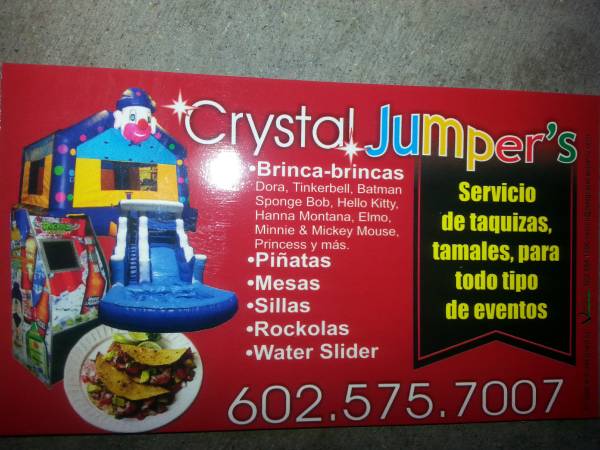 jumpers, tables, chiars, rockolas for rent (all phx area)