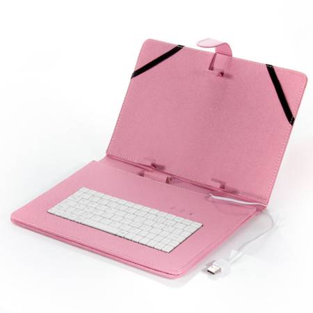 Keyboard case with Stylus pen  for 10 Tablet (Pink)