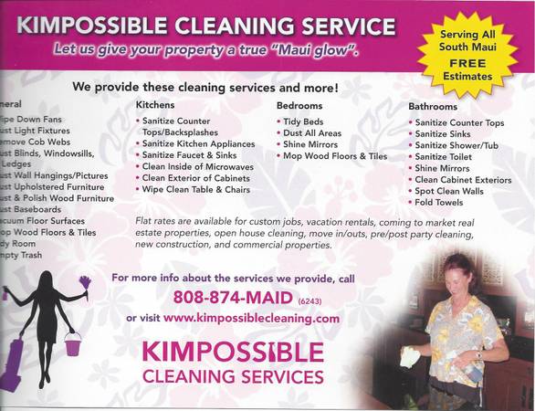 KIMPOSSIBLE CLEANING SERVICE (SOUTH MAUI)