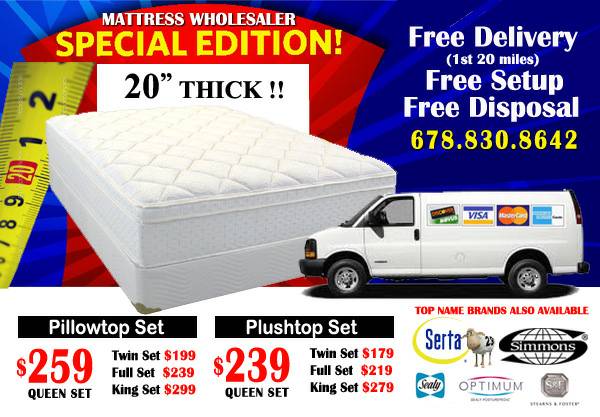 KING PILLOWTOP MATTRESS SETS FREE DELIVERY SAME DAY