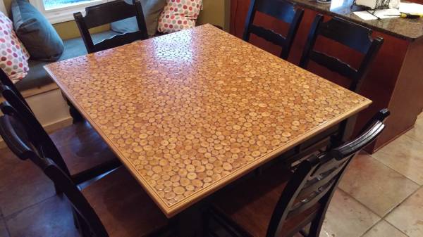 Kitchen Table Wood Slice Dining Room Table and Chairs