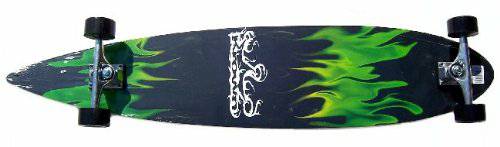 Krown Green Flame Pintail Longboard Skateboard