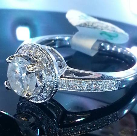 Lab Certified Halo Diamond Engagement ring.Layaway ok.